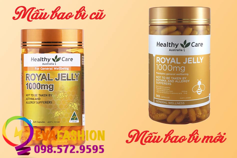 Sữa ong chúa Health Care Royal Jelly thay đổi bao bì