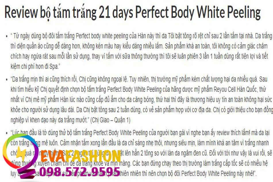 Hình ảnh sản phẩm 21 days Perfect Body White Reyou Cell
