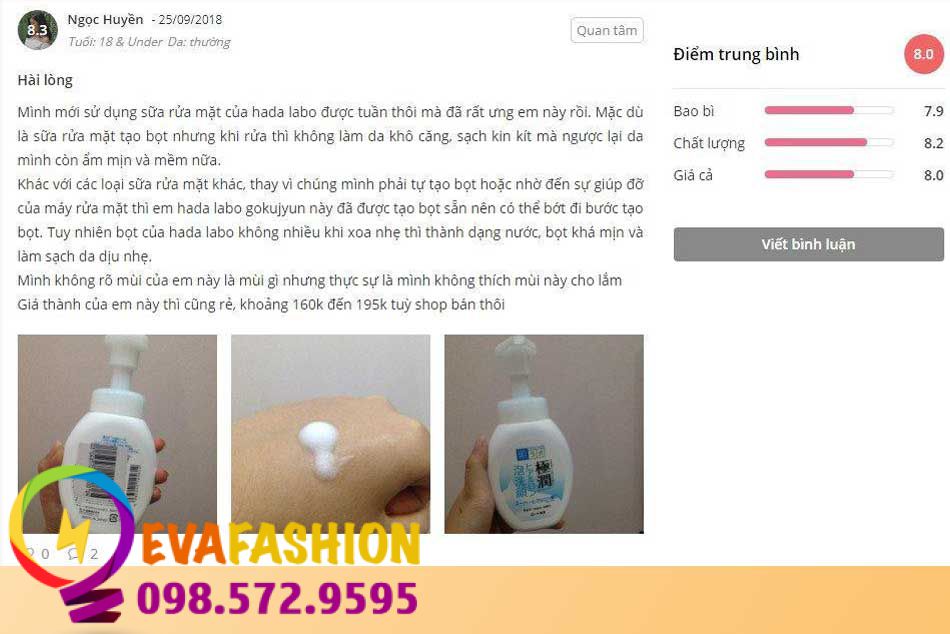 Review sữa rửa mặt Hada Labo Gokujyun Foaming Cleanser