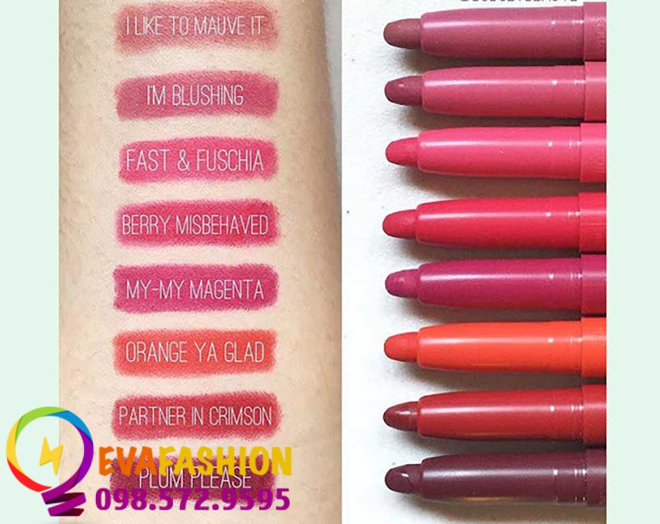 Bảng màu son maybelline color blur lip pencil