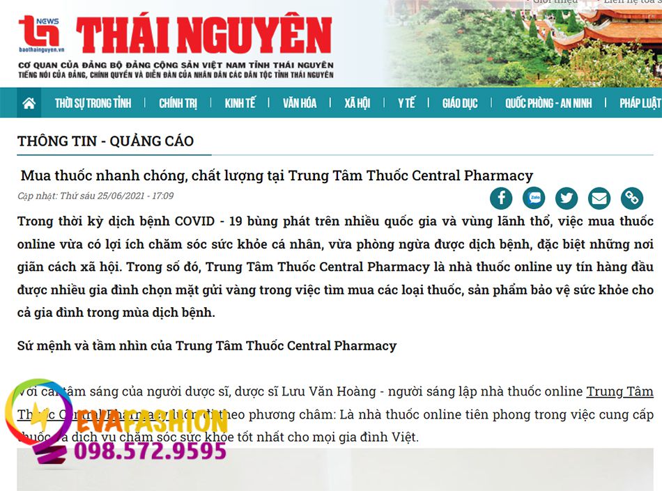 Báo Thái Nguyên: ​ Mua thuốc nhanh chóng, chất lượng tại Trung Tâm Thuốc Central Pharmacy