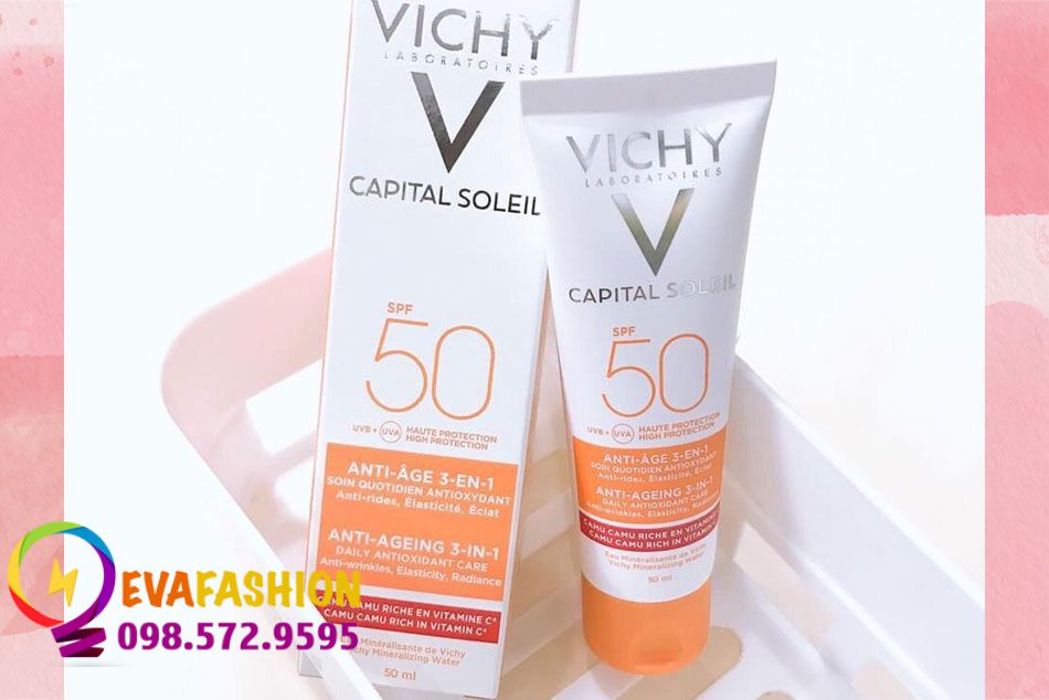 Kem chống nắng Vichy SPF50 Capital Soleil Anti – Ageing 3-in-1