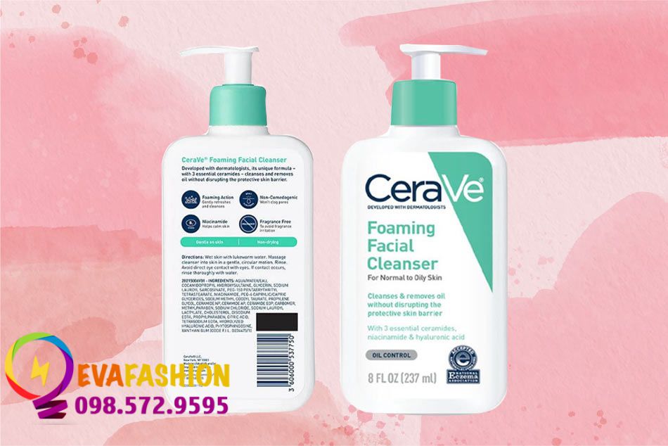 Sữa rửa mặt CeraVe Foaming Facial Cleanser cho da dầu