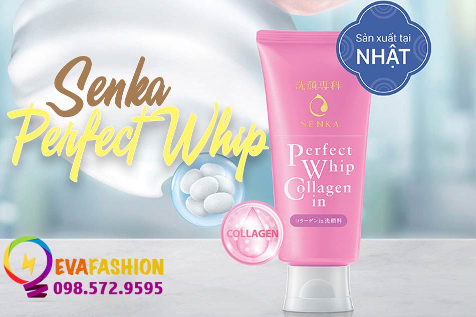 Sữa rửa mặt Senka Perfect Collagen In màu hồng